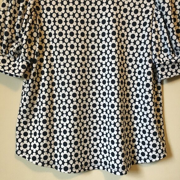 Puffy Shoulder Sleeve Floral Print Coquette Crepe Top - Picture 8 of 15